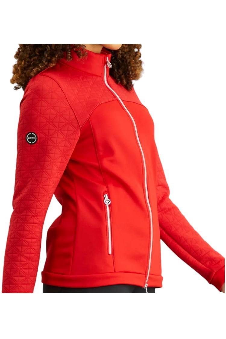 Picture of Ping zns Ladies Carolina Full Zip Fleece Jacket - Poinsetta