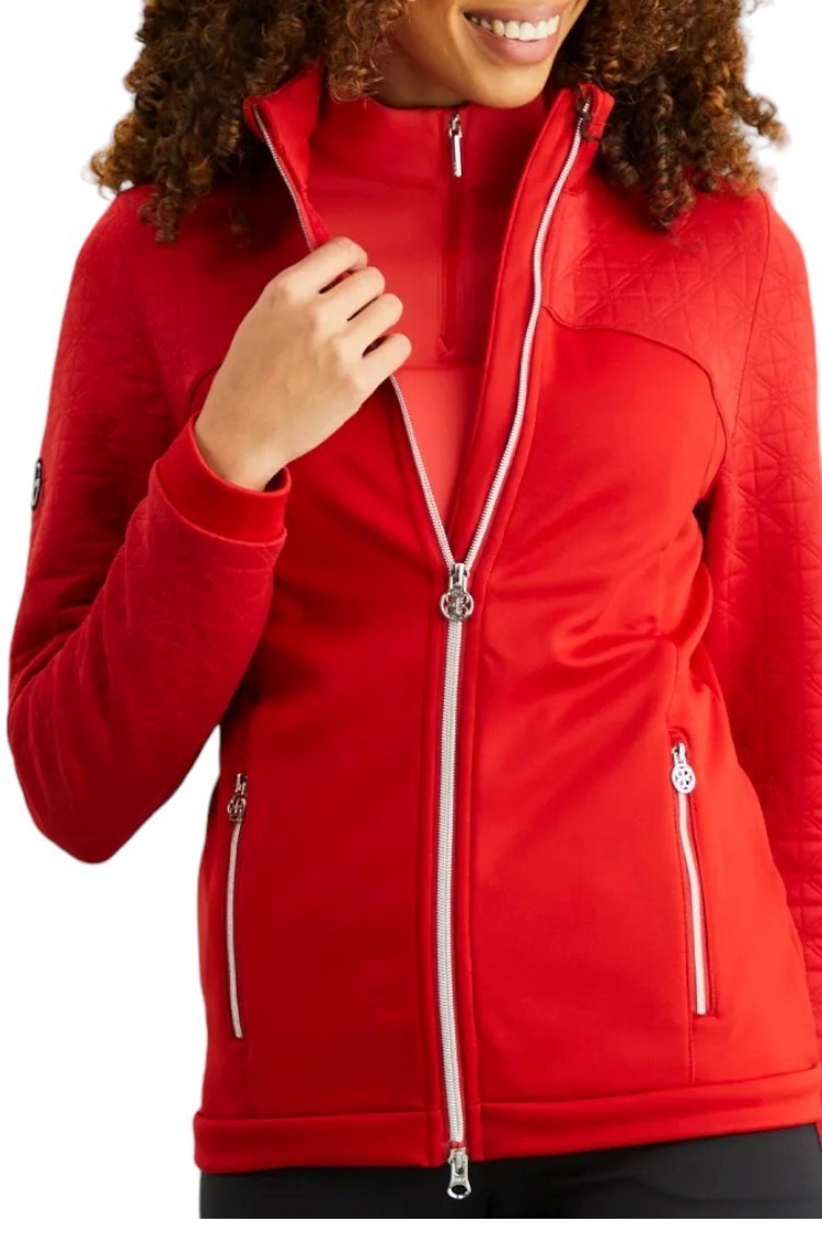 Picture of Ping zns Ladies Carolina Full Zip Fleece Jacket - Poinsetta