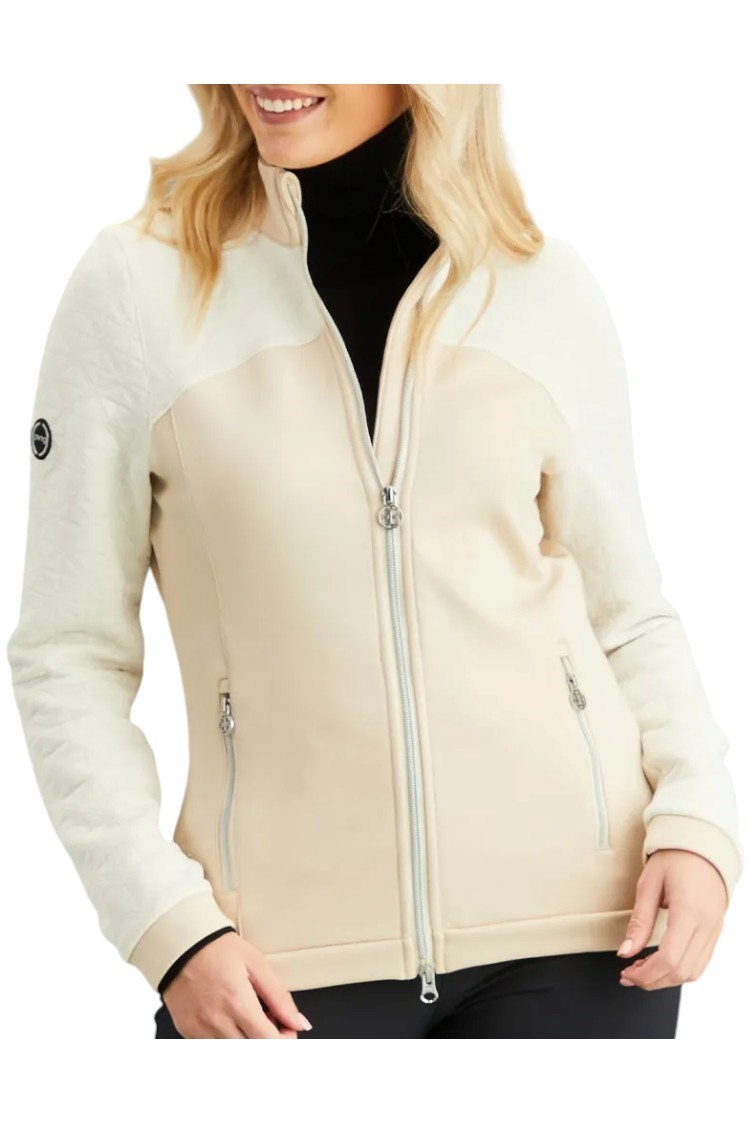 Picture of Ping Ladies Carolina Full Zip Fleece Jacket - Antique White / Sand - UK 14 ONLY