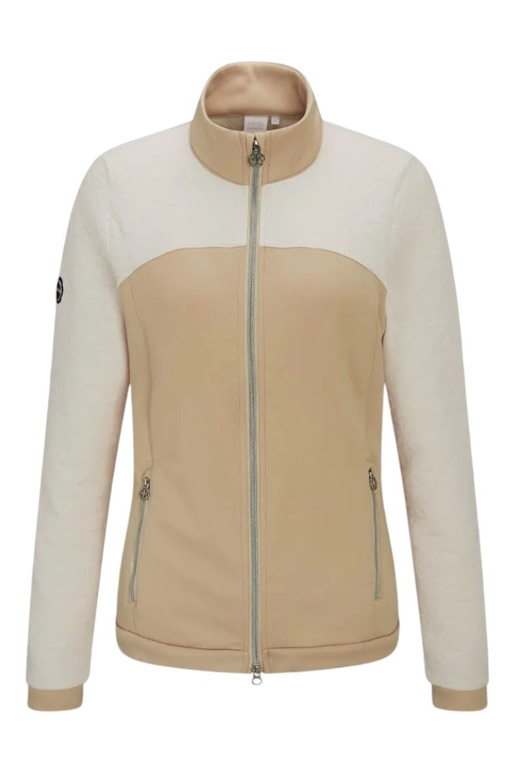 Picture of Ping Ladies Carolina Full Zip Fleece Jacket - Antique White / Sand - UK 14 ONLY