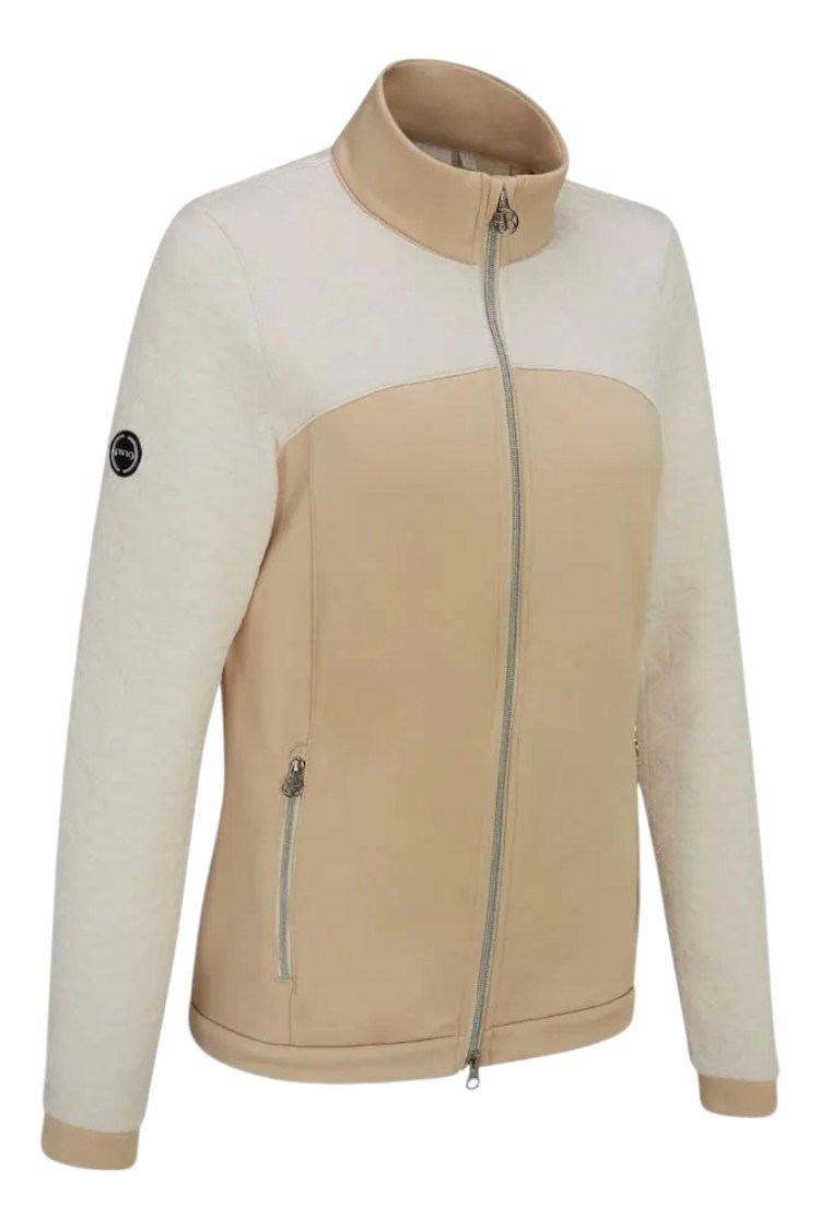 Picture of Ping Ladies Carolina Full Zip Fleece Jacket - Antique White / Sand - UK 14 ONLY