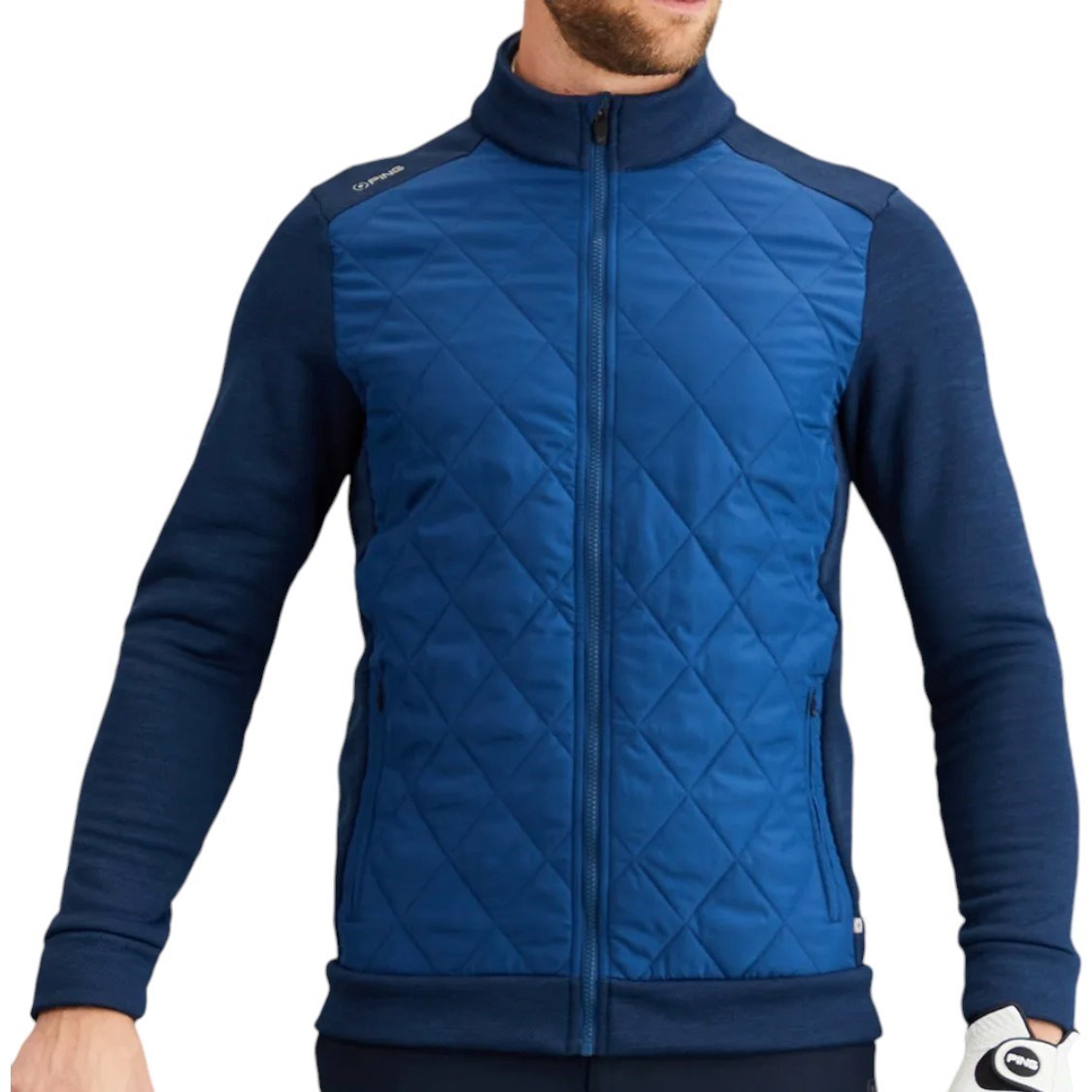 Picture of Ping zns Men's Aaran Quilted Hybrid Jacket - Inky Marl / Inky - XXL ONLY