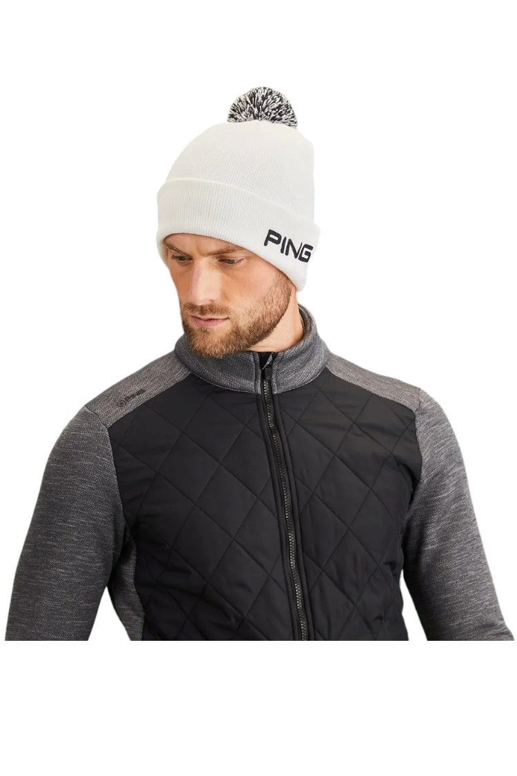 Picture of Ping Men's Aaran Quilted Hybrid Jacket - Steel Marl / Black