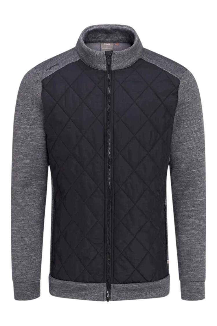 Picture of Ping Men's Aaran Quilted Hybrid Jacket - Steel Marl / Black