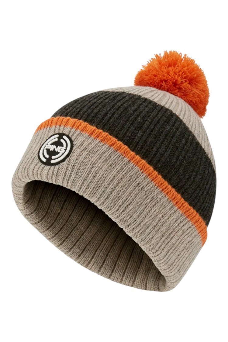 Picture of Ping zns Men's Bassett Striped Knitted Hat - Dark Mushroom Multi
