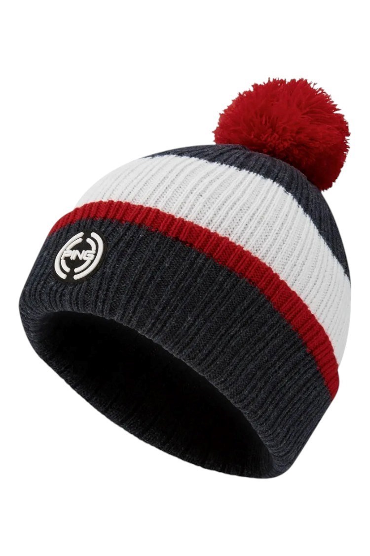 Picture of Ping zns Men's Bassett Striped Knitted Hat - Navy Multi