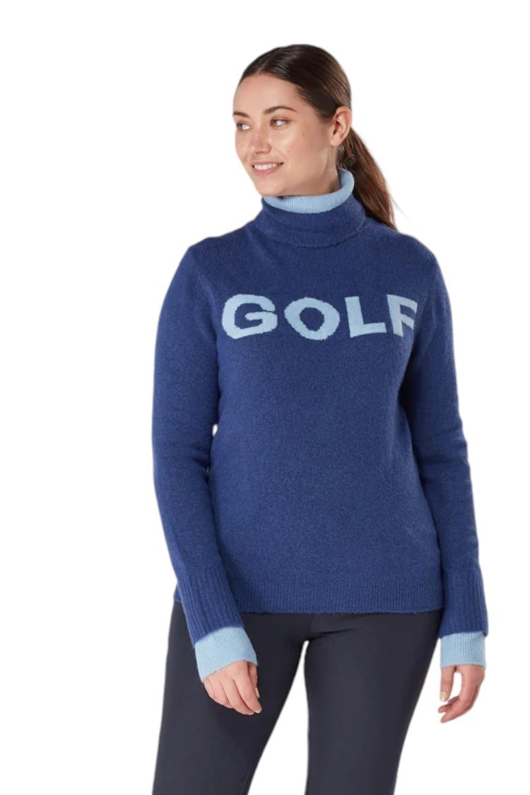 Picture of Swing out Sister zns Ladies Gigi Golf Sweater - Chambray Blue / Twilight Blue
