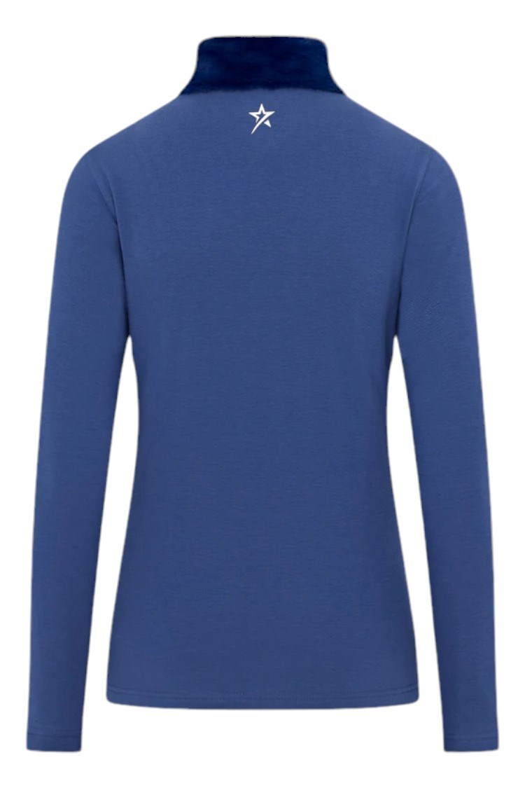 Picture of Swing out Sister Ladies Tigress Faux Fur Top - Twilight Blue