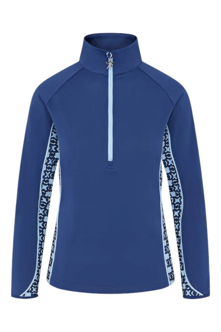 Picture of Swing out Sister Ladies Maisey 1/4 Zip Tech Midlayer - Chambray blue / Twilight Blue