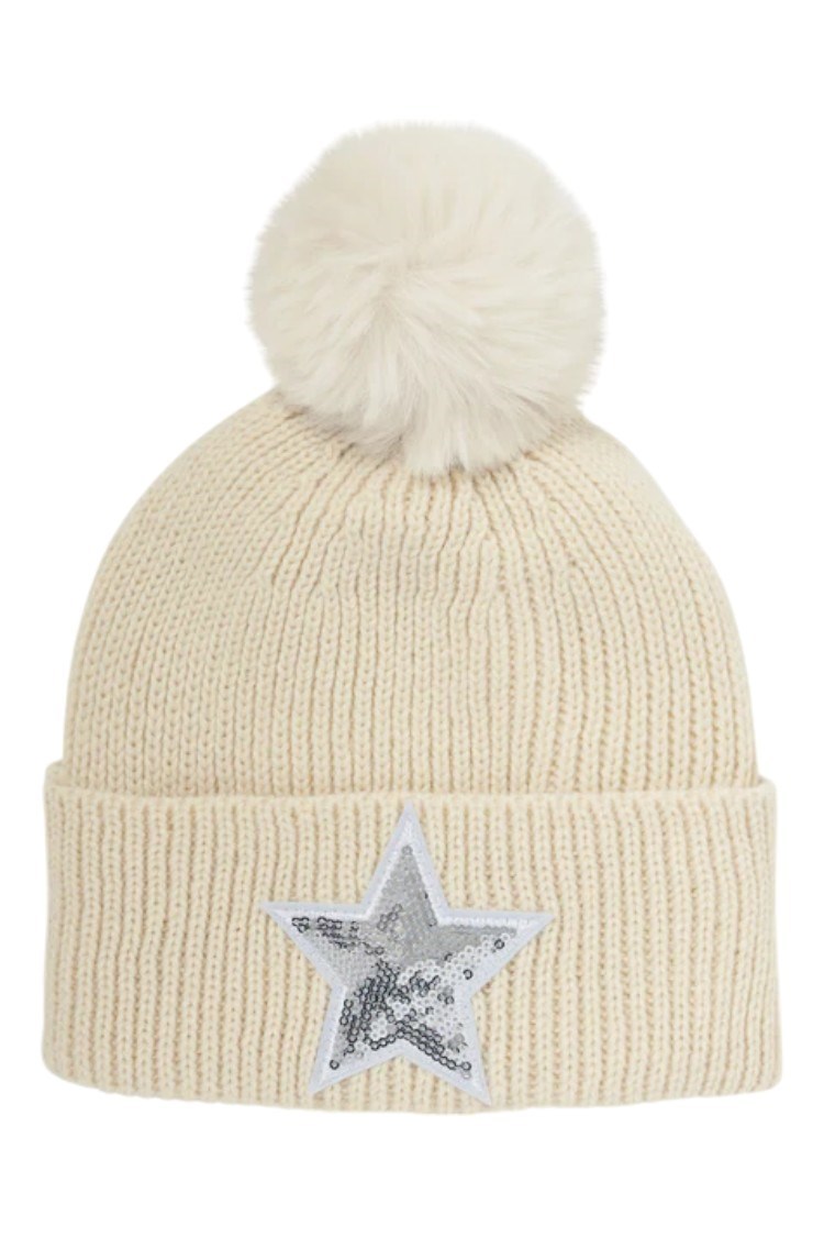 Picture of Swing out Sister zns Ladies Star Bobble Hat - Bleached Sand