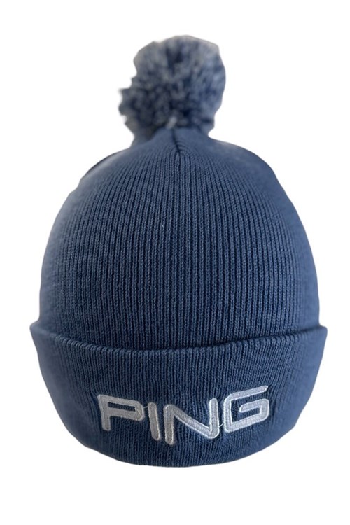 Ping zns Men s Knit Bobble Hat Blue Indigo P03469