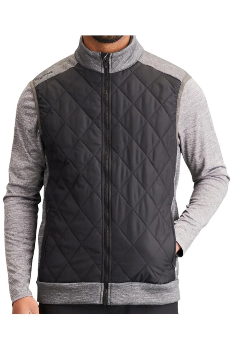 Picture of Ping zns Men's Aaran Quilted Vest / Gilet - Steel Marl / Black