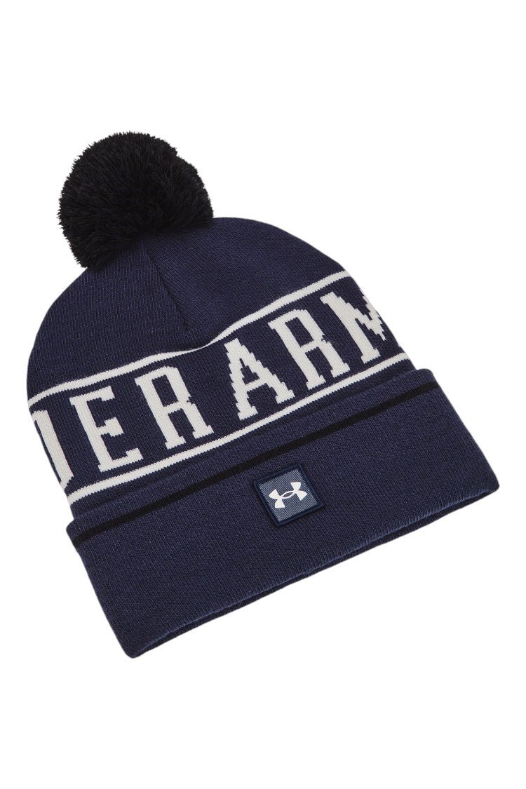 Picture of Under Armour zns Men's UA Halftime Pom Beanie - Midnight Navy / Summit White 410