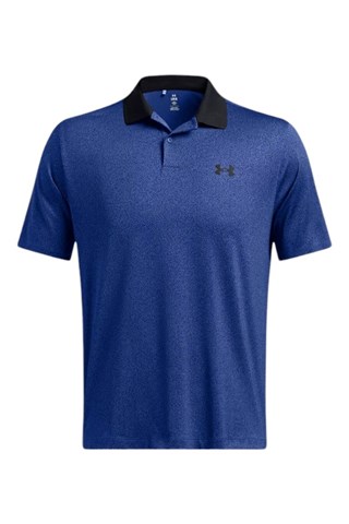 Under Armour Men s UA Matchplay Printed Polo Tech Blue Black 432 1377377