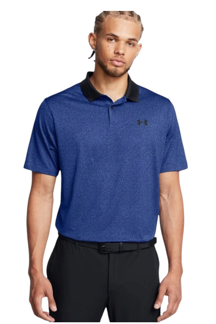 Picture of Under Armour Men's UA Matchplay Printed Polo - Tech Blue / Black 432