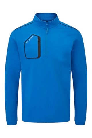 Picture of Oscar Jacobson Men's Hastings Quarter Zip Top - Cobalt / Black