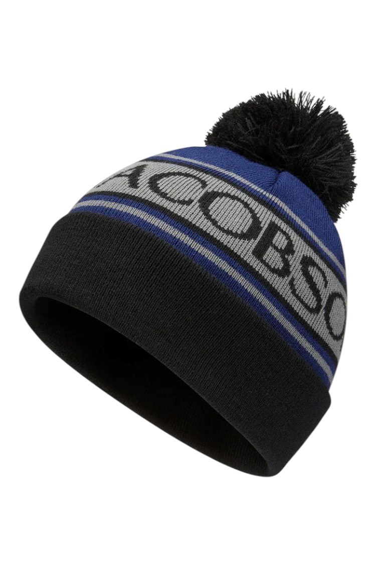 Picture of Oscar Jacobson zns Men's Gillies Knitted Golf Hat - Navy / Black