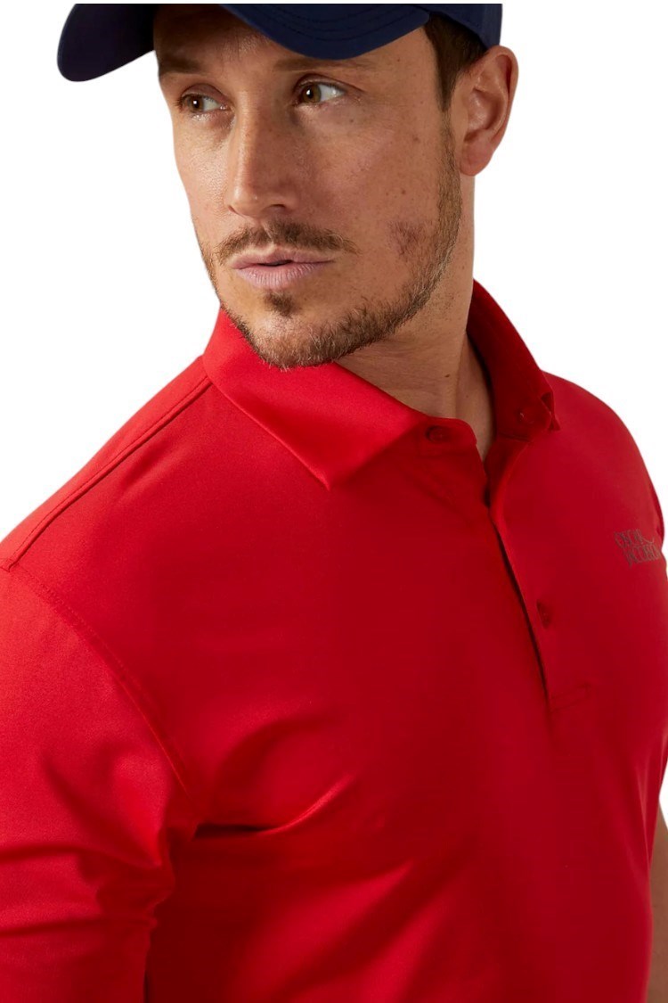 Picture of Oscar Jacobson zns Men's Bullock Tour Polo Shirt - Ruby