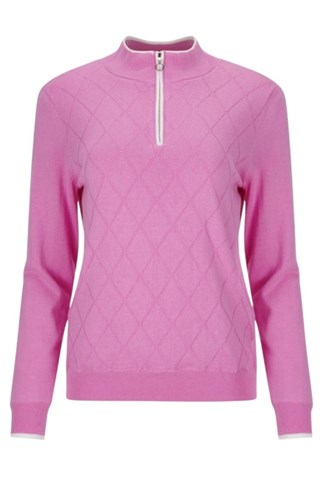 Picture of JRB zns Women's 1/4 Zip Lined Sweater - Fuchsia