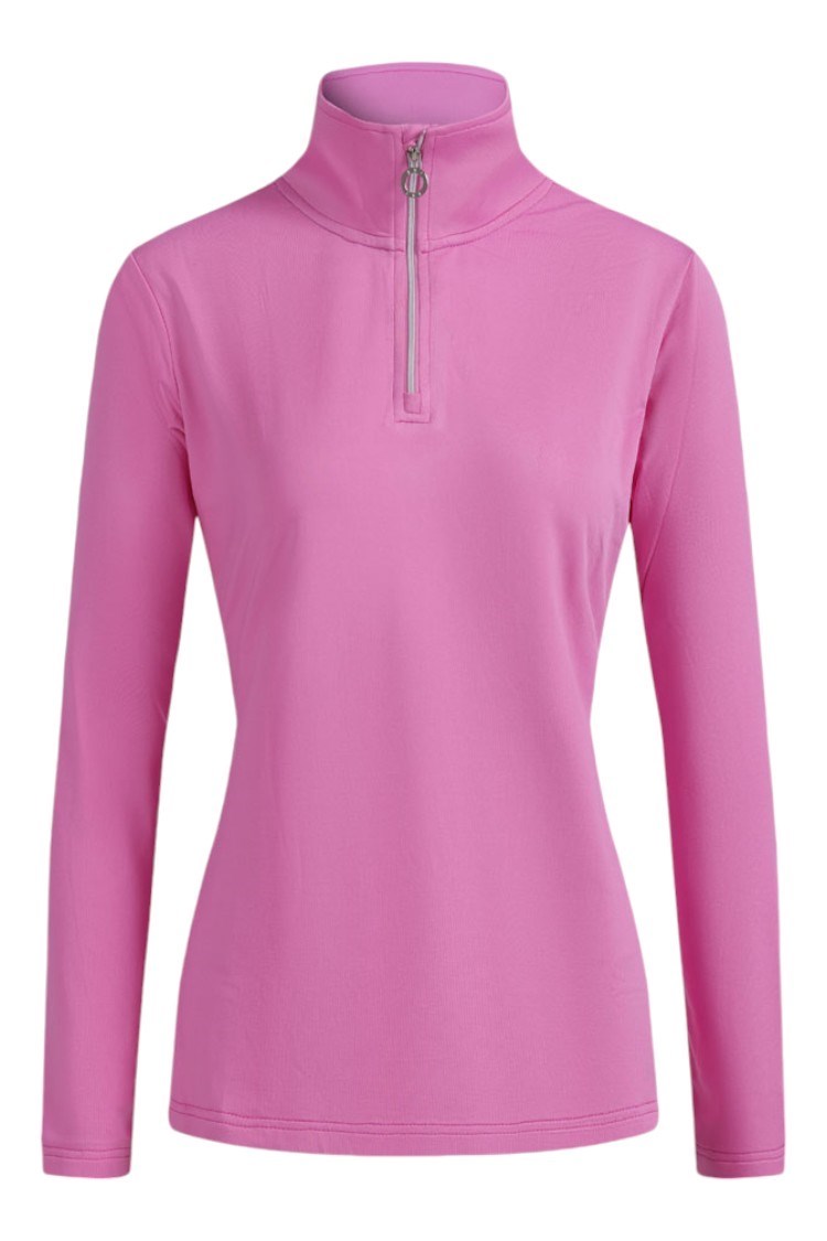 Picture of JRB zns Ladies Long Sleeve Quarter Zip Top - Fuchsia Pink