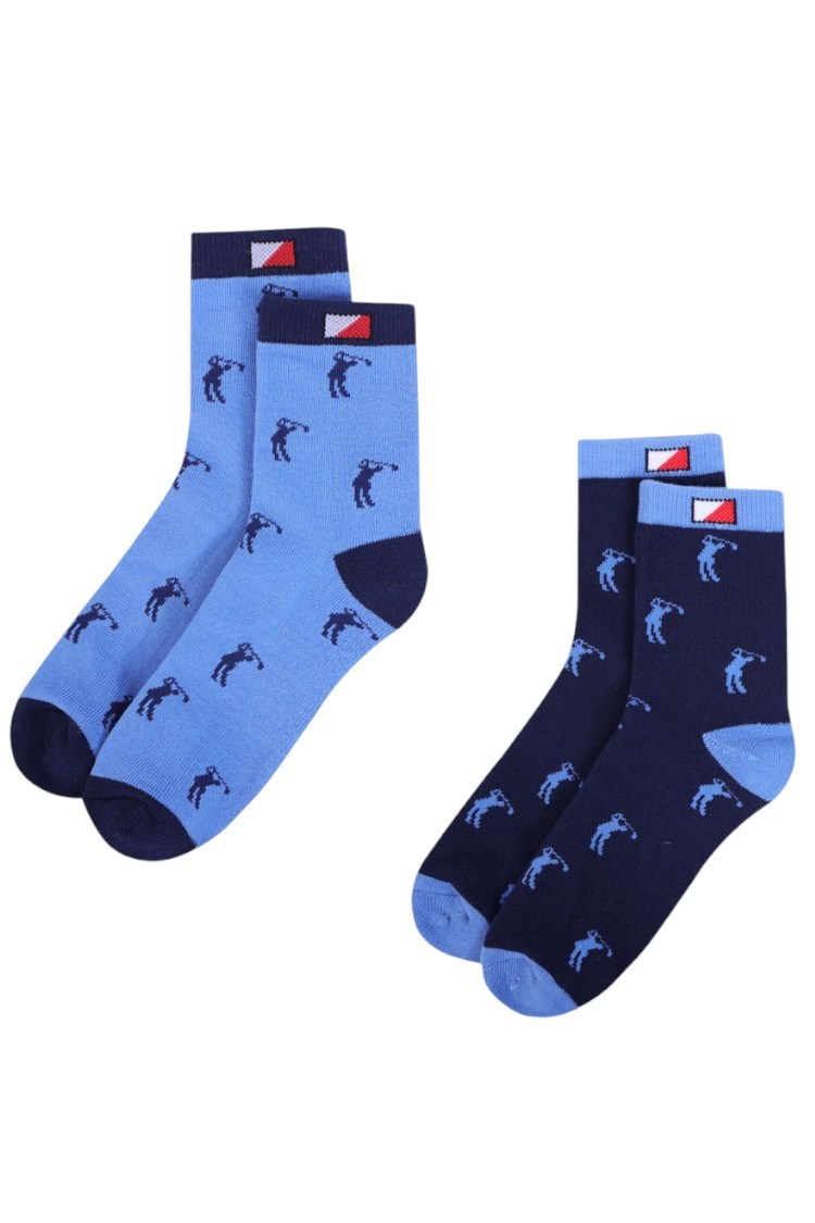 Picture of JRB zns  Ladies Ankle Socks - 2 Pack - Cornflower Blue / Navy