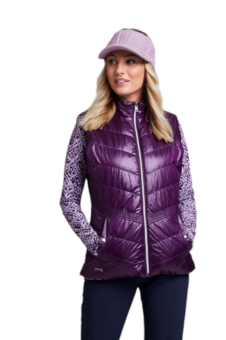 Picture of Ping Ladies Lola Reversible Gilet - Purple Plum Multi - UK16 ONLY