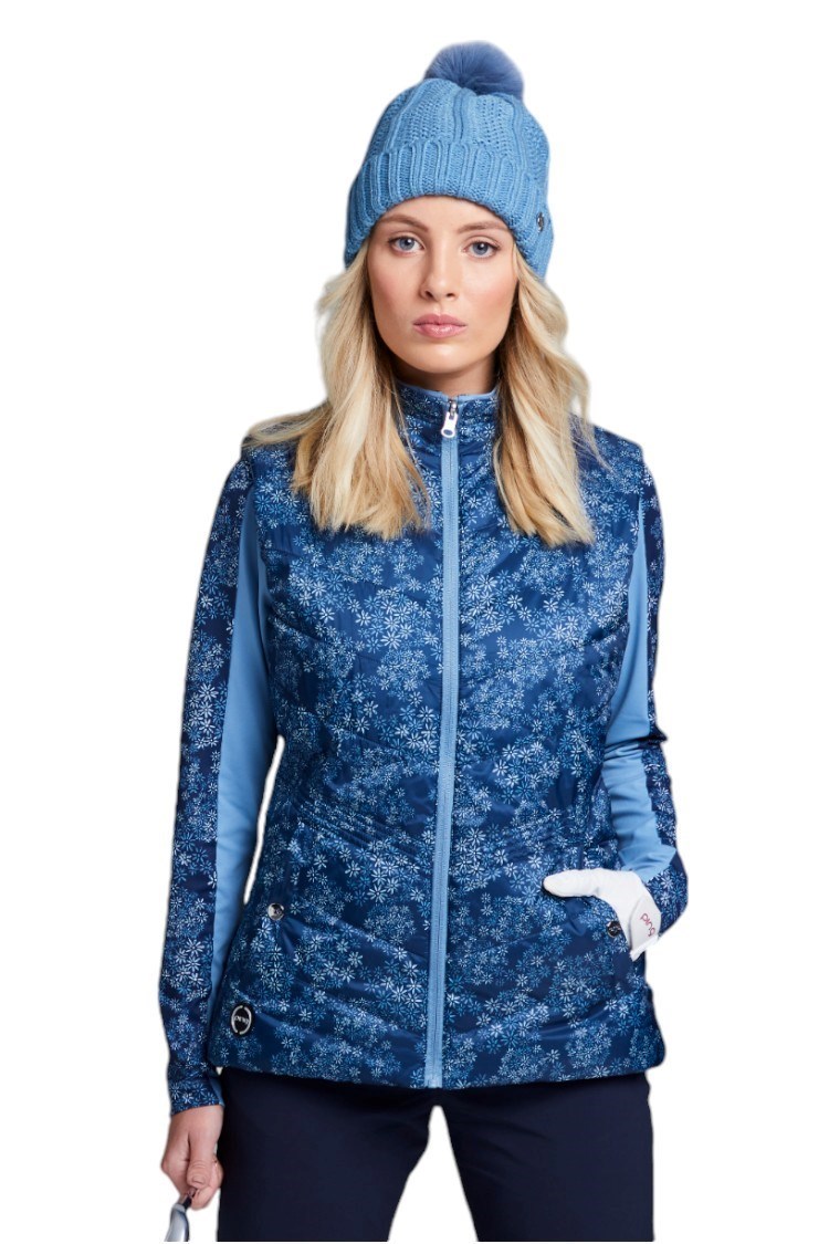 Picture of Ping Ladies Lola Reversible Gilet - Stone Blue Multi