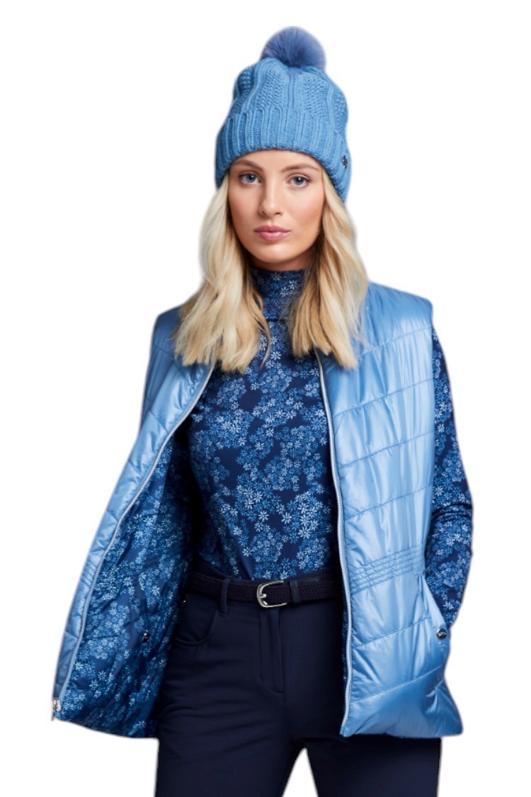 Picture of Ping Ladies Lola Reversible Gilet - Stone Blue Multi