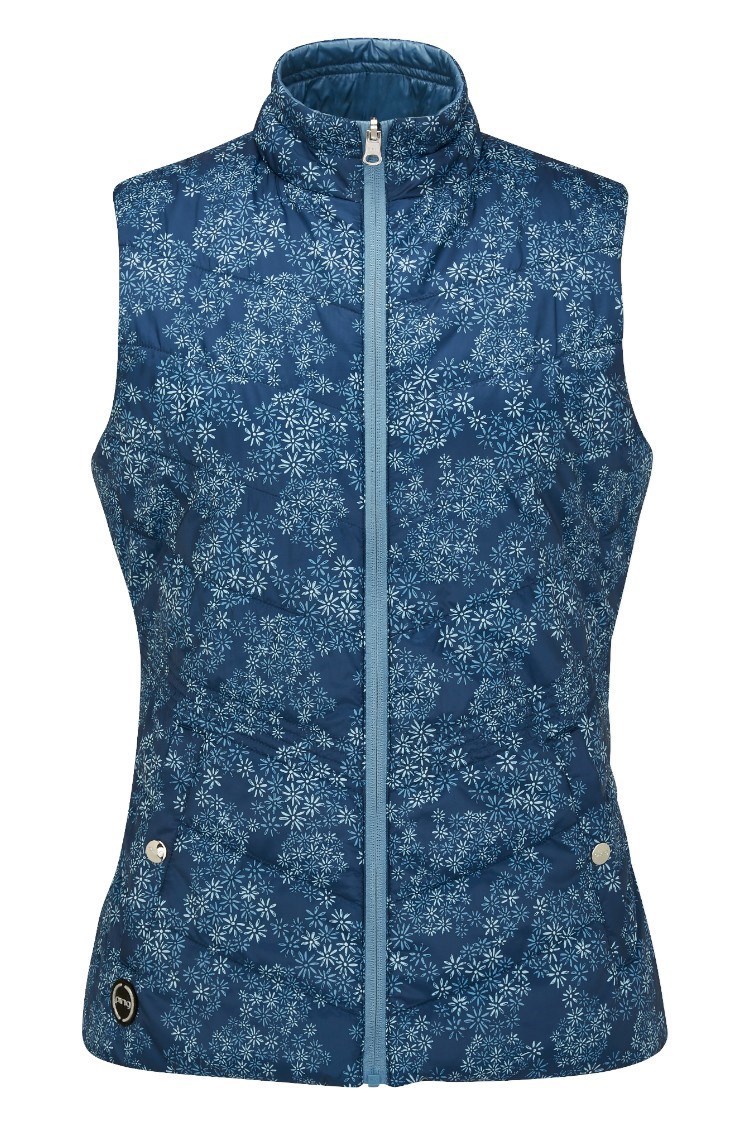 Picture of Ping Ladies Lola Reversible Gilet - Stone Blue Multi