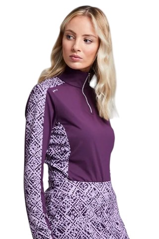 Picture of PIng zns  Ladies Zenya Long Sleeve Top - Purple Plum Multi - UK18 ONLY