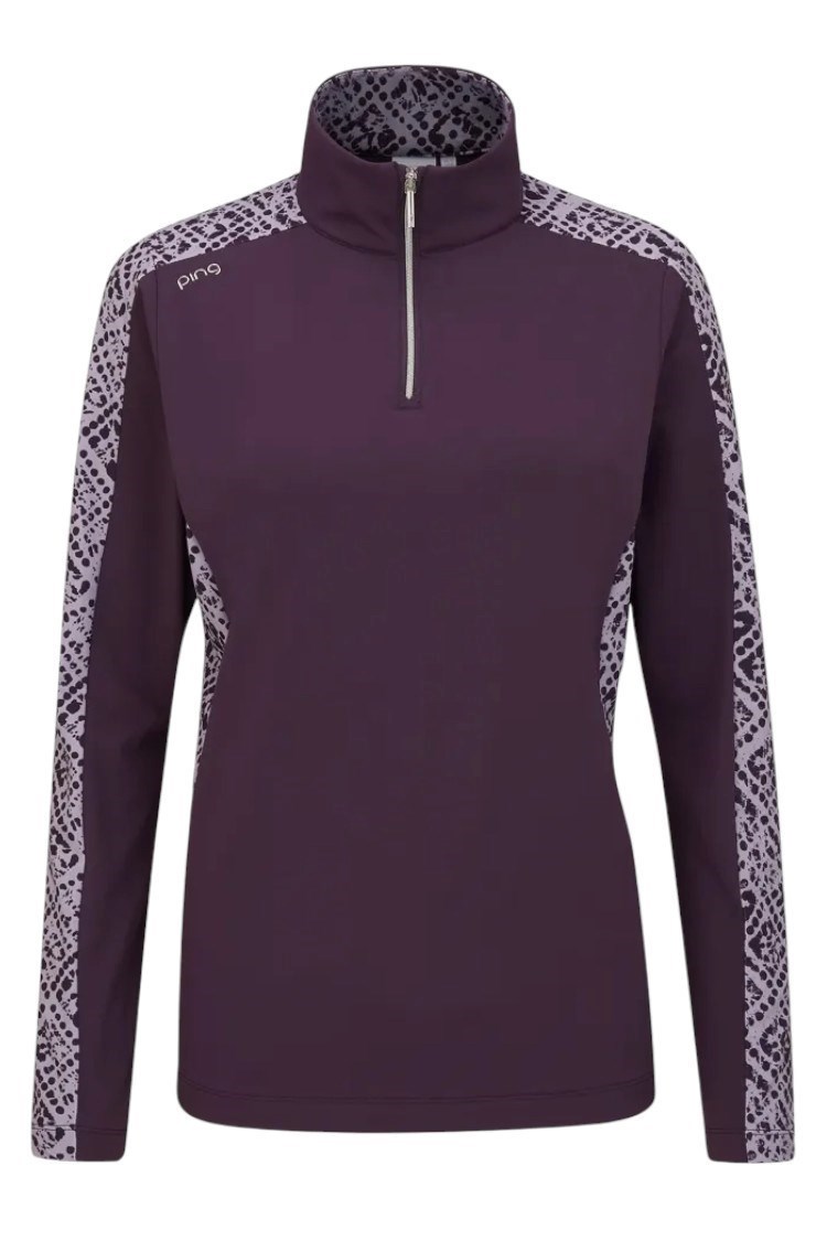 Picture of PIng zns  Ladies Zenya Long Sleeve Top - Purple Plum Multi - UK18 ONLY