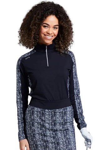 Picture of Ping Ladies Zenya Long Sleeve Top - Black Multi - UK18 ONLY