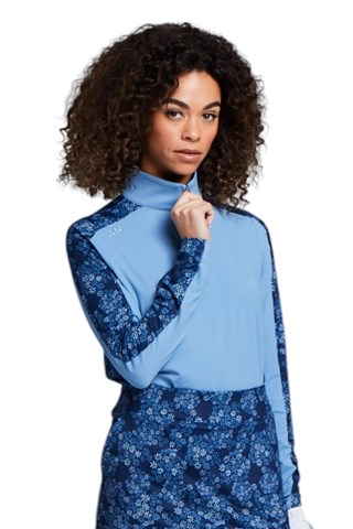 Picture of Ping Ladies Zenya Long Sleeve Top - Stone Blue Multi UK 8 & 20 ONLY