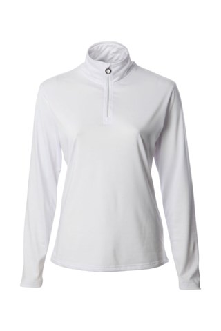 Picture of JRB zns Ladies Long Sleeve Quarter Zip Top - White
