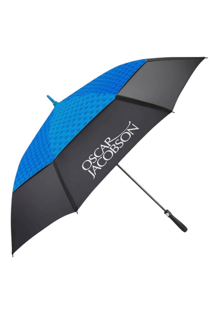 Picture of Oscar Jacobson Gio Print Dual Canopy Golf Umbrella - Black / Cobalt