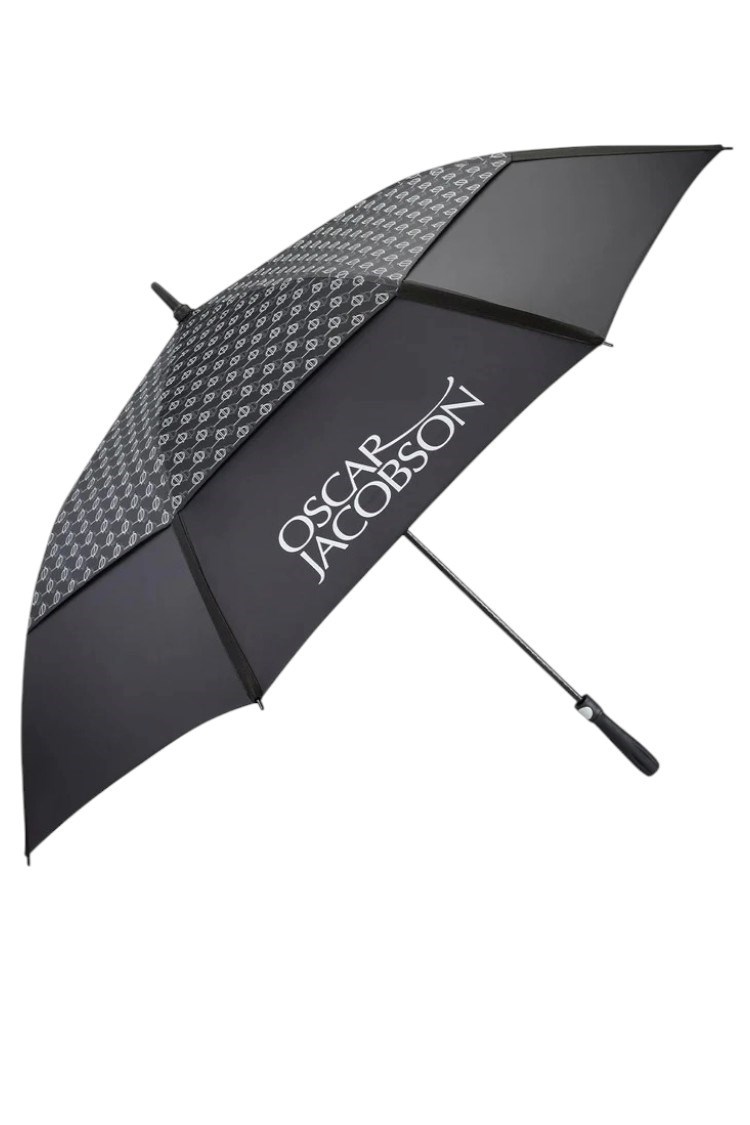 Oscar Jacobson Gio Print Dual Canopy Golf Umbrella - Black - OJUMB0229