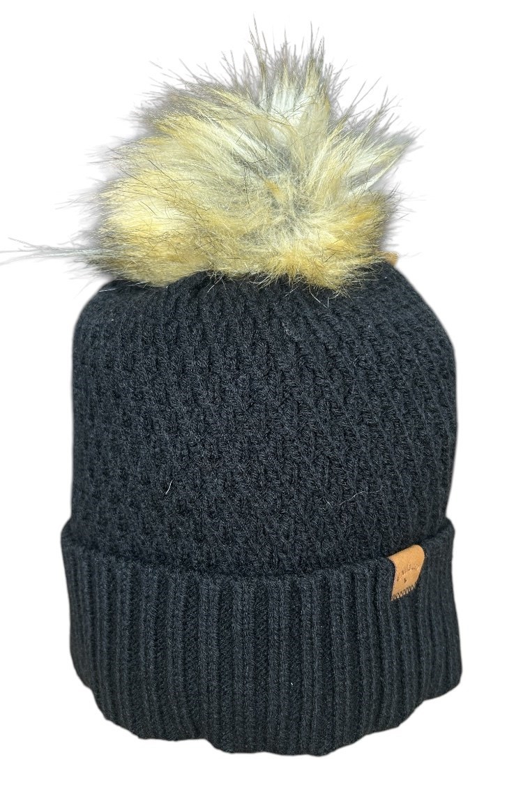 Picture of Callaway Ladies Knitted Pom Pom Beanie - Charcoal