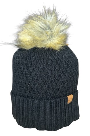 Show details for Callaway Ladies Knitted Pom Pom Beanie - Charcoal