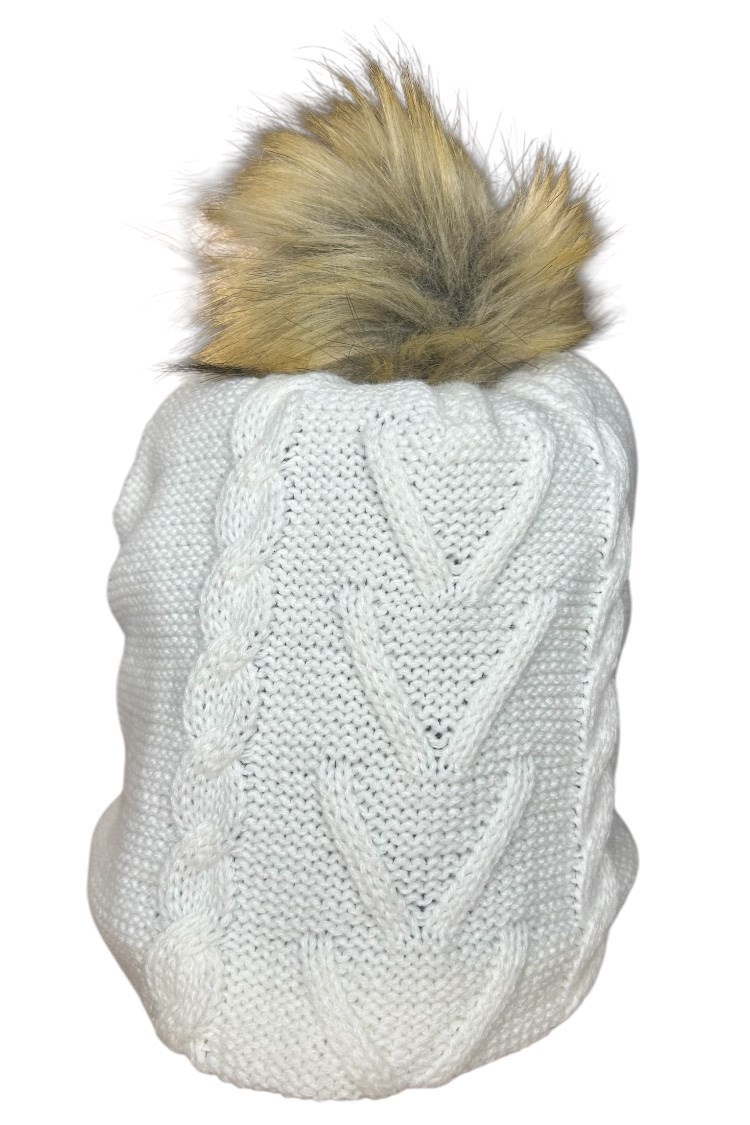 Picture of Callaway Ladies Knitted Pom Pom Beanie - Cream