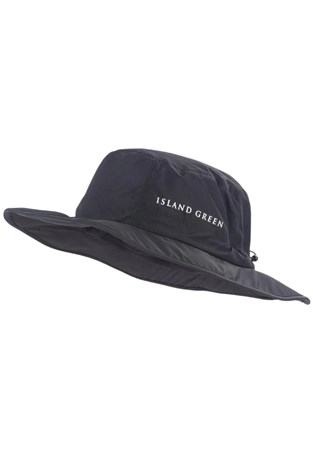Show details for Island Green Men's Wide Brimmed Waterproof Golf Hat - Black
