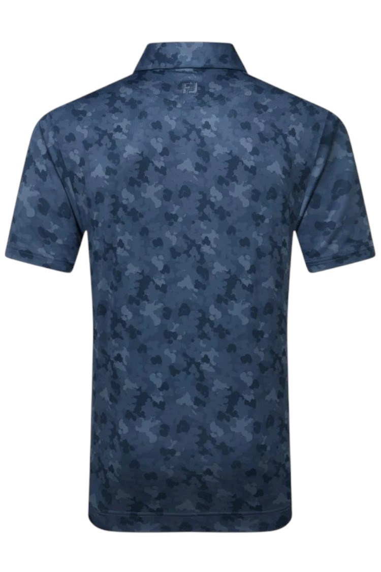 Picture of Footjoy Men's Pop Camo Lisle Golf Polo - Dark Denim