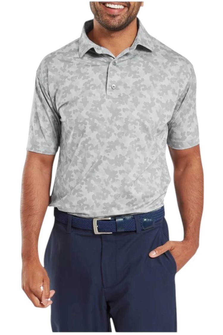 Picture of Footjoy zns Men's Pop Camo Lisle Golf Polo - Grey