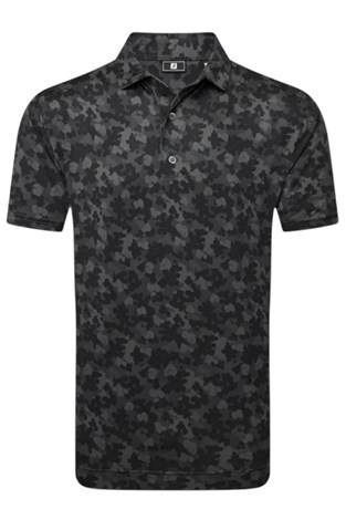 Show details for Footjoy Men's Pop Camo Lisle Golf Polo - Black