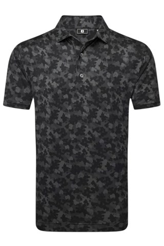 Picture of Footjoy Men's Pop Camo Lisle Golf Polo - Black