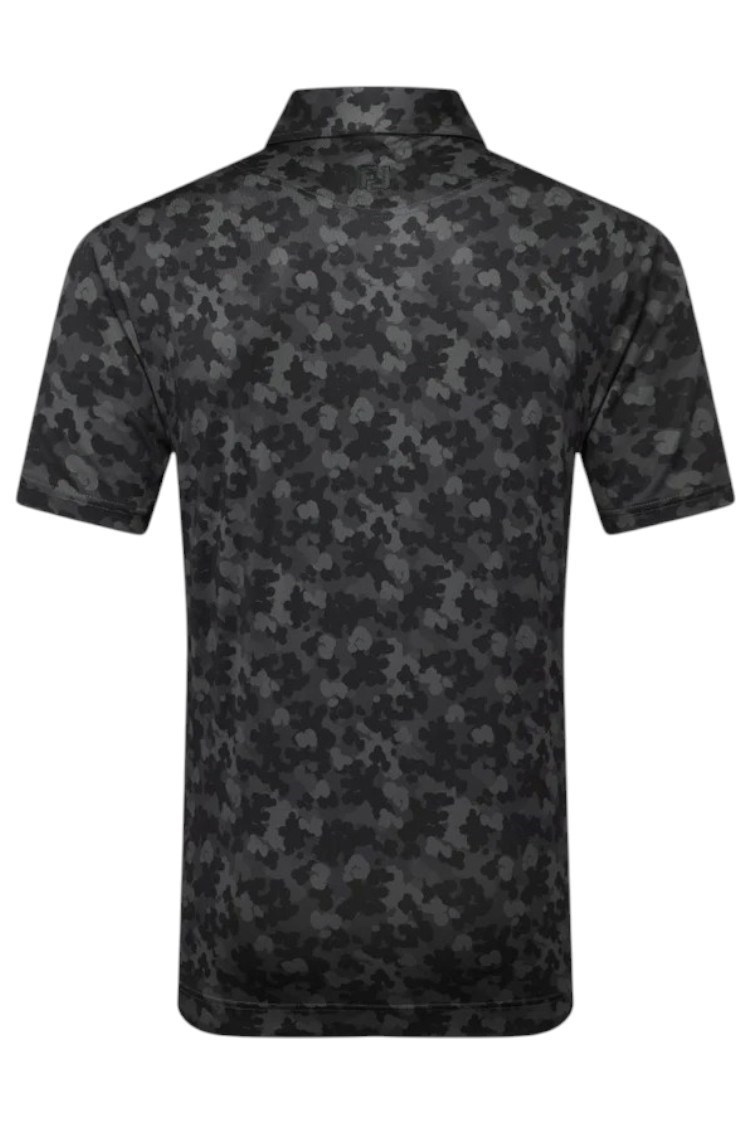 Picture of Footjoy Men's Pop Camo Lisle Golf Polo - Black