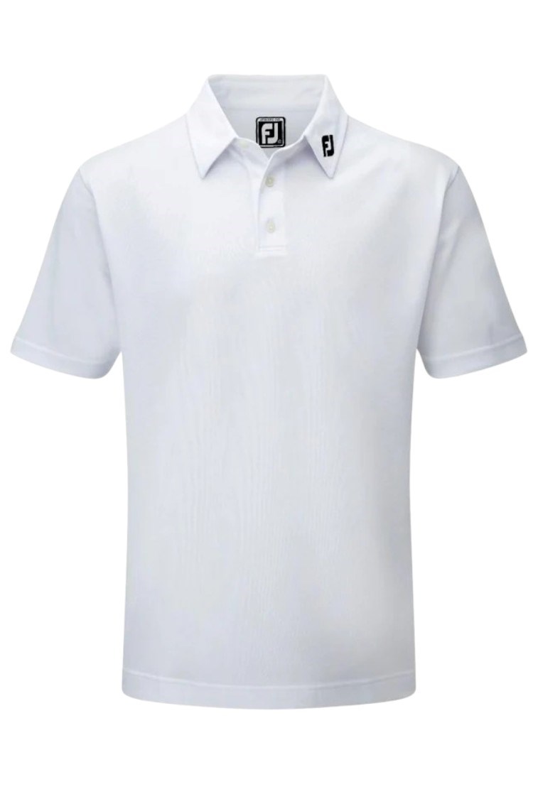 Picture of Footjoy Mens Stretch Pique Solid Colour Golf Polo - White