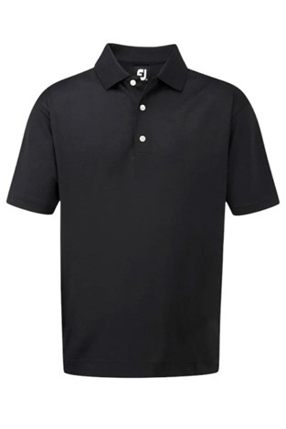 Show details for Footjoy Mens Stretch Pique Solid Colour Golf Polo - Black