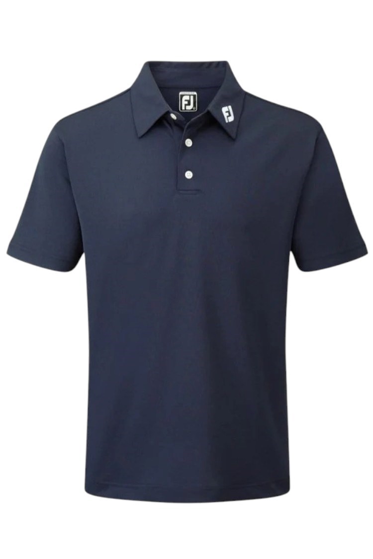 Picture of Footjoy Mens Stretch Pique Solid Colour Golf Polo - Navy