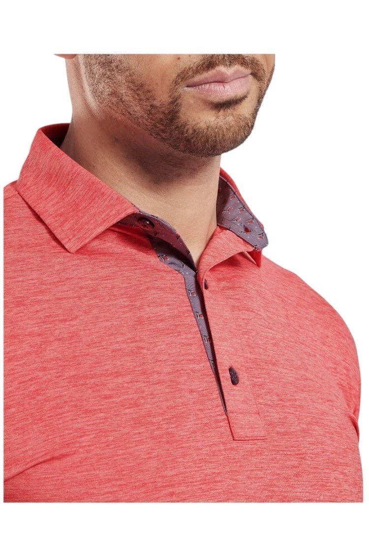 Picture of Footjoy Men's Heather Lisle with Trim Polo - Hibiscus Heather