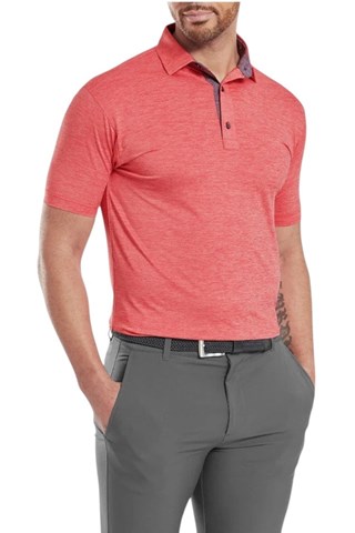 Picture of Footjoy Men's Heather Lisle with Trim Polo - Hibiscus Heather